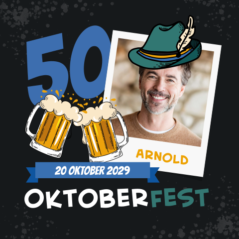 Uitnodiging Oktoberfest verjaardag 50 jaar Abraham met foto