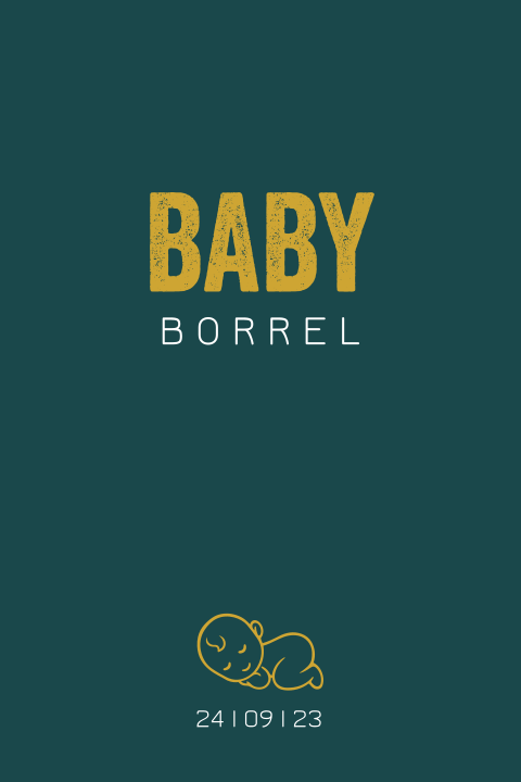 Strakke babyborrel uitnodiging voor een jongen