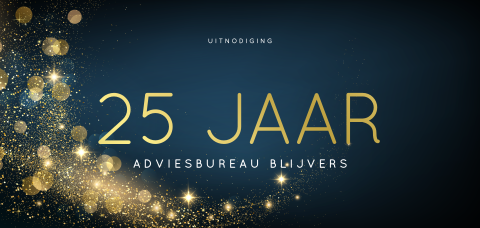 Feestelijke zakelijke uitnodiging 25 jaar bestaan met goudfolie