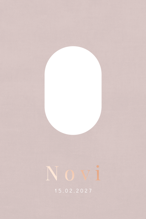 Luxe silhouet uitsnede geboortekaartje met meisje op schommel