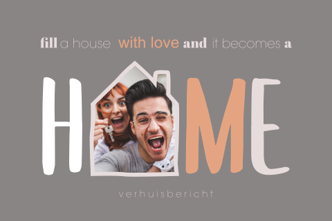 Verhuiskaart voor samenwonen met foto in huisje