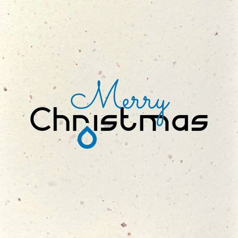 Basic zakelijke kerstkaart op duurzaam papier met waterdruppel