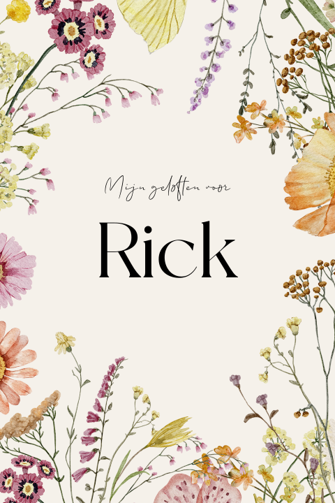 Trouw geloftenboekje met kleurrijke aquarel veldbloemen