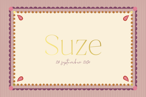 Meisje boho geboortekaartje met strepen en foliedruk