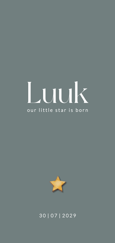 Basic geboortekaartje voor een jongen met ronde hoeken