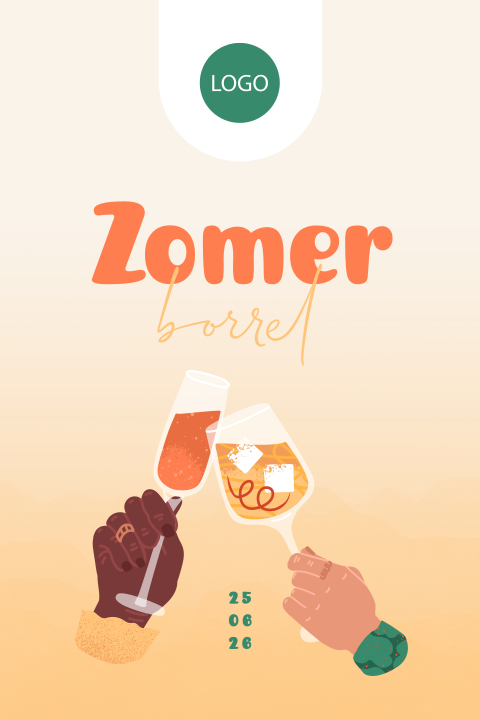 Bedrijfsfeest zakelijke uitnodiging zomerborrel met eigen logo