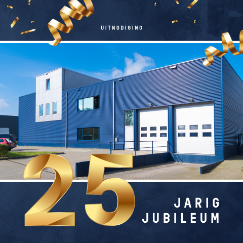 Bedrijfsjubileum 25 jaar met eigen foto en confetti