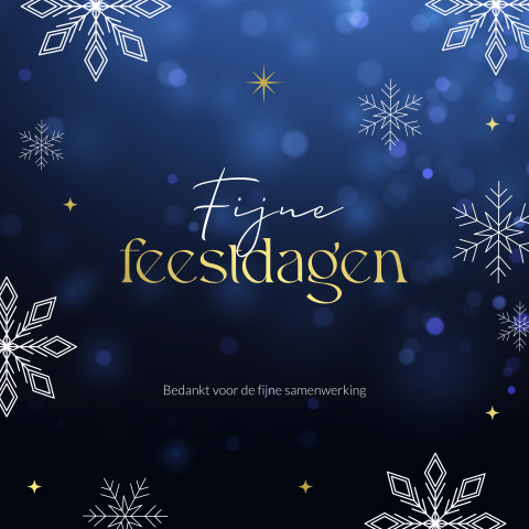 Stijlvolle zakelijke kerstkaart met goudfolie en ijskristallen