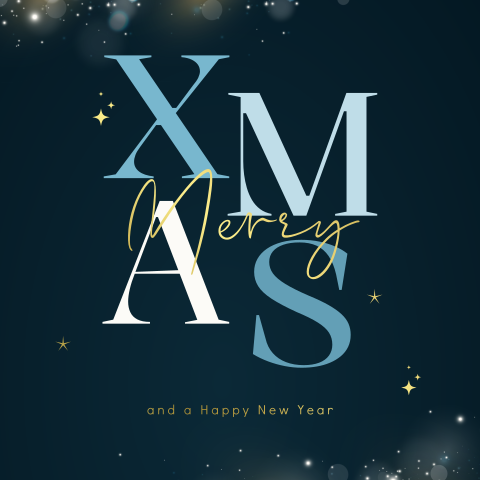 Luxe zakelijke kerstkaart Merry Xmas met foliedruk