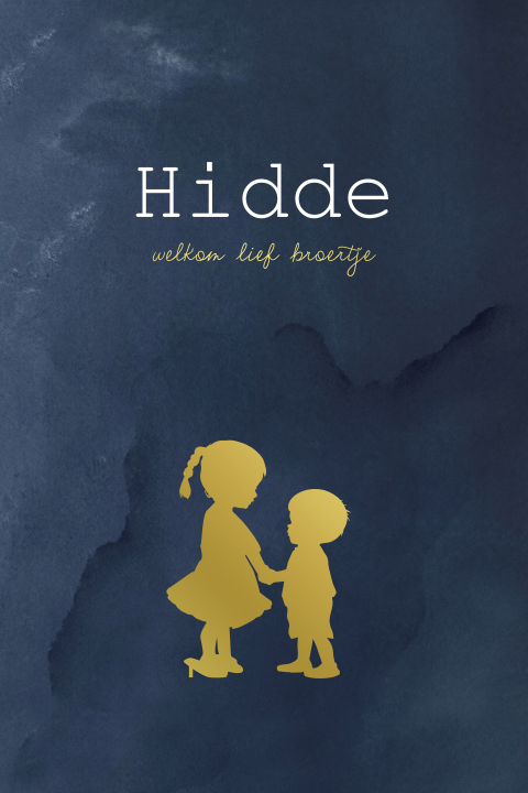 Basic silhouet kaartje voor een broertje met luxe goudfolie