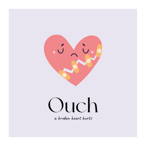 Liefdesverdriet wenskaart voor een gebroken hart