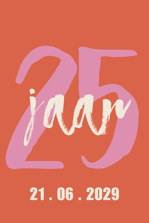 Moderne typografische uitnodiging voor een verjaardag 25 jaar