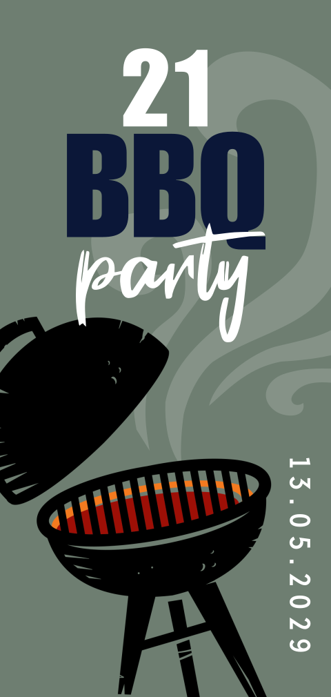 21 BBQ diner uitnodiging verjaardag voor een man