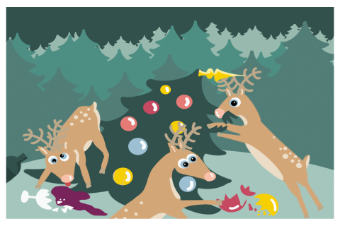 Rendier party goede doelen kerstkaart Voedselbank Raalte