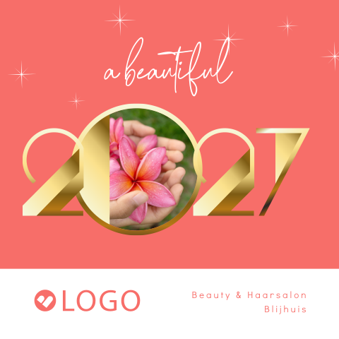 Feestelijke zakelijke kerstkaart beautiful 2027 met foto en logo