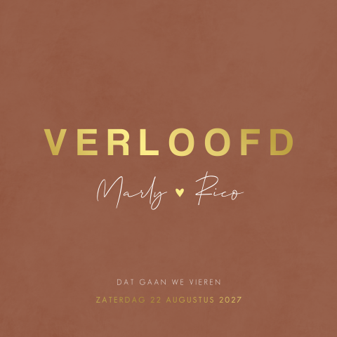 Basic verlovingskaart met foliedruk