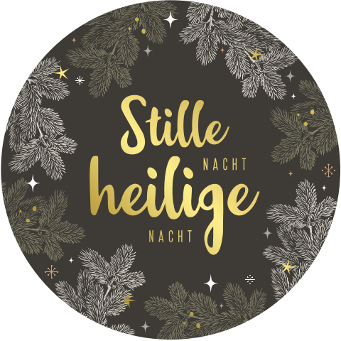 Luxe ronde christelijke kerstkaart met goudfolie en dennetak