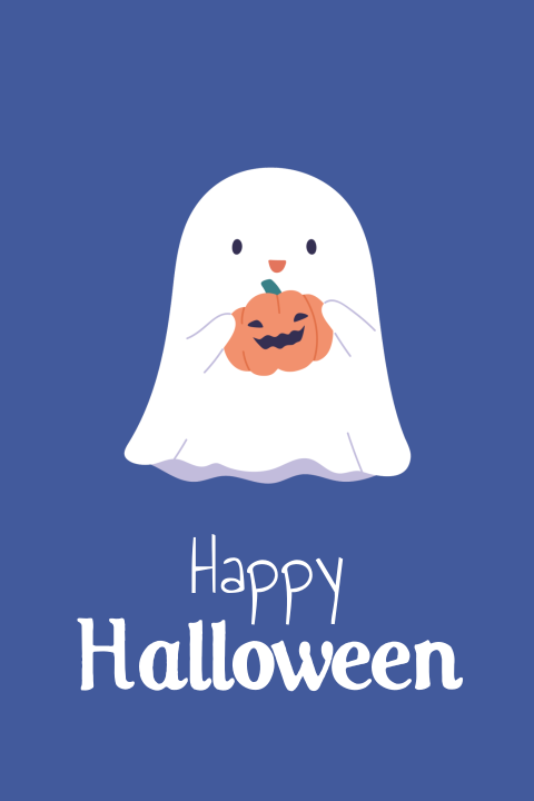 Schattige uitnodiging Halloween met spookje