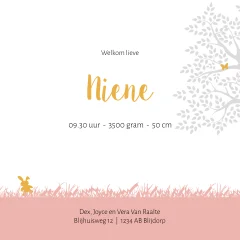 Silhouet geboortekaartje voor een tweede meisje