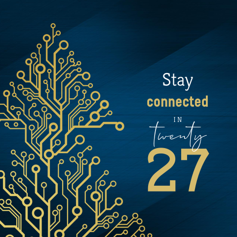 Zakelijke kerstkaart kerstboom stay connected