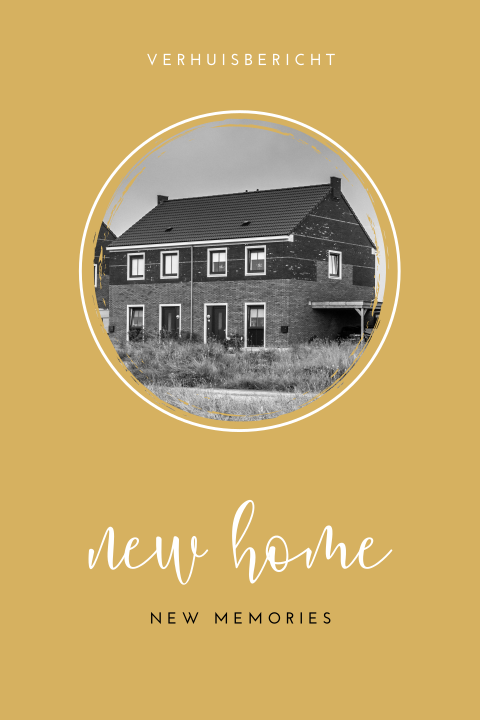 Verhuiskaart met foto in cirkel
