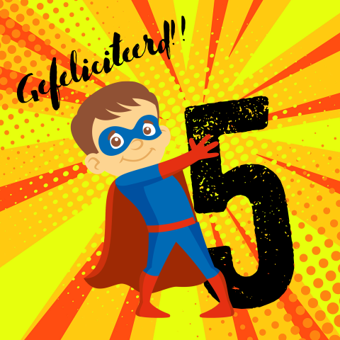 Superheld verjaardagskaart jongen met aanpasbare leeftijd