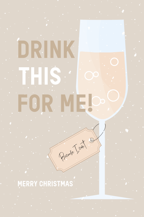 Aankondiging zwangerschap kerst "Drink this for me"