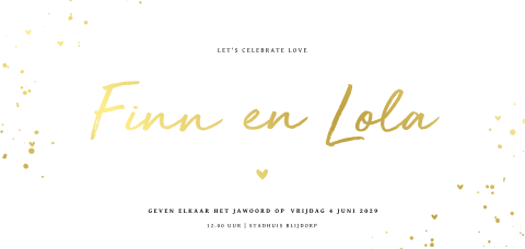 Luxe en cleane trouwkaart met goudfolie