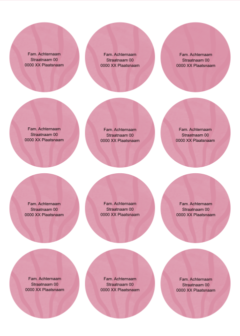 Ronde adressticker met zonnestralen (per 12 stuks)