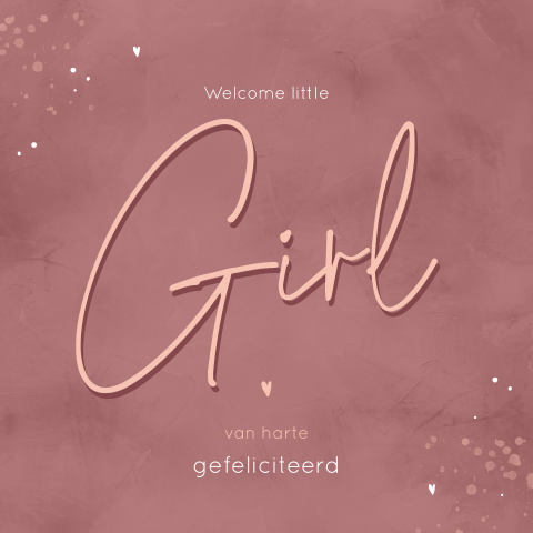 Hippe Girl wenskaart voor de geboorte van een meisje