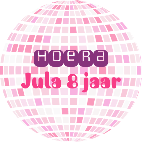 Kinderfeestje uitnodiging met discobol voor een discofeestje