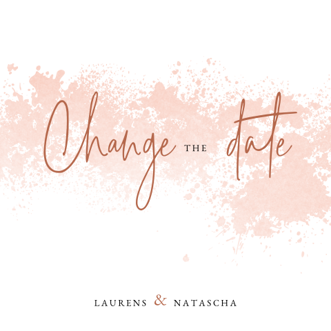 Change the date kaart met aquarel en sierlijke letters