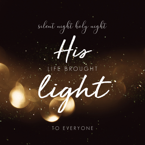 Sprankelende Christelijke kerstkaart light to everyone
