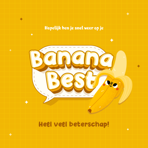 Banana best beterschap wenskaart