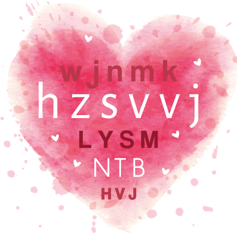 Code valentijnskaart met verschillende liefdes teksten