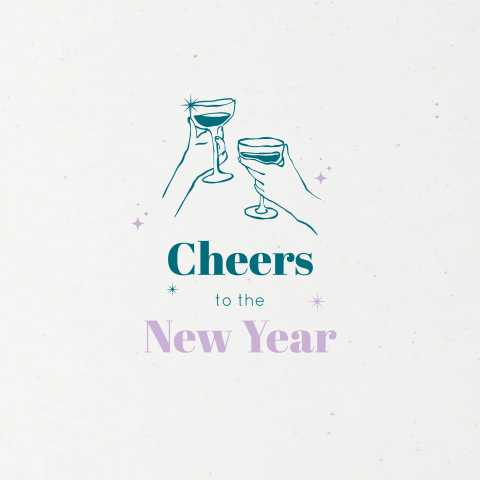 Duurzame zakelijke kerstkaart cheers to the New Year