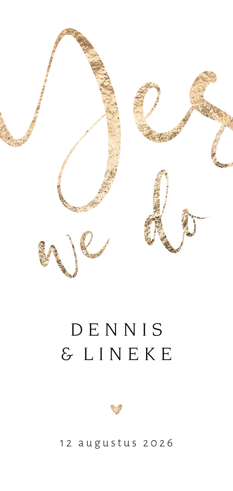 Trouwkaart Yes we do met ronde hoeken