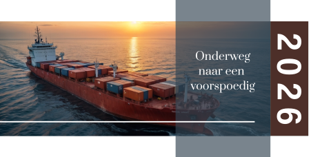 Zakelijke maritiem kerstkaart met foto vrachtschip