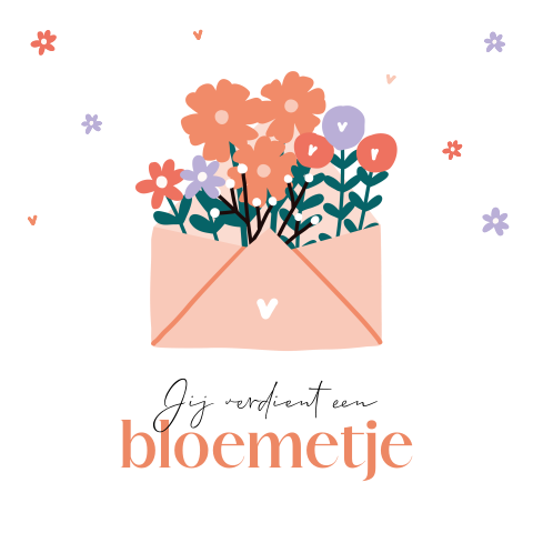 Wenskaart zomaar met bloemetje Stichting Long Covid