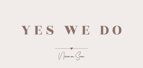 Strakke basic trouwkaart met Yes we do