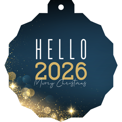 Zakelijke kerstbal kerstkaart met glitters