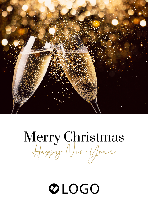 Rustige zakelijke kerstkaart met eigen foto en logo
