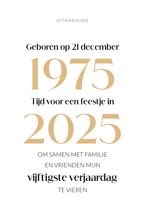 Hippe 50 jaar uitnodiging met jaartal