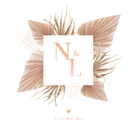 Luxe trouwkaart met roséfolie en droogbloemen