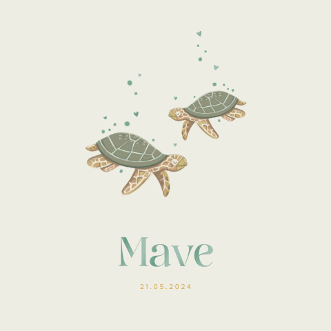 Geboortekaartje unisex schildpad Deepsea Jollein