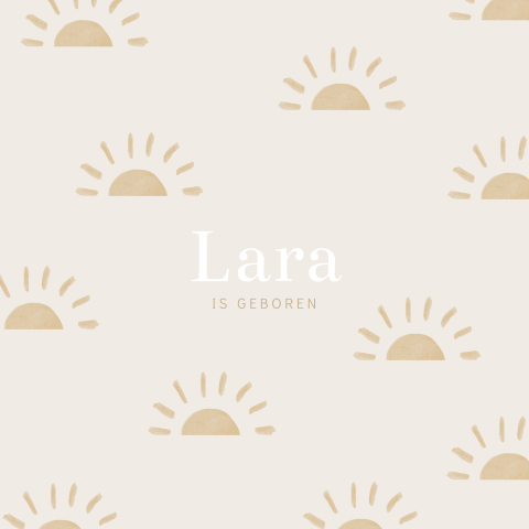 Zon geboortekaartje voor een meisje