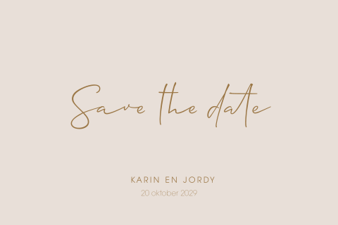 Basic Save the Date kaart in neutrale kleurtinten