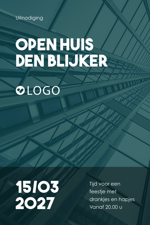 Zakelijke uitnodiging open huis met logo
