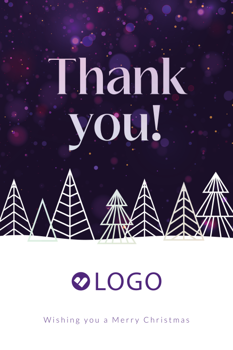 Thank you zakelijke kerstkaart met foliedruk en logo