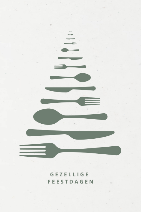Bestek kerstboom kerstkaart zakelijk op duurzaam papier